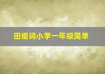 田组词小学一年级简单