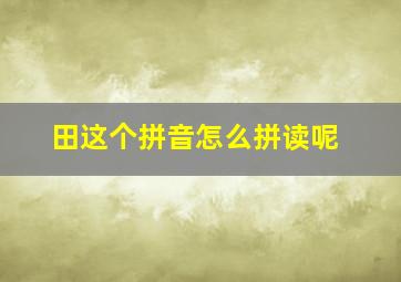 田这个拼音怎么拼读呢