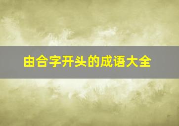 由合字开头的成语大全