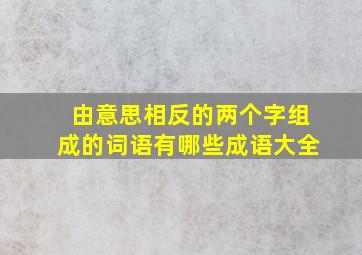 由意思相反的两个字组成的词语有哪些成语大全