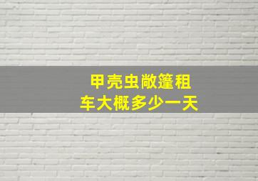 甲壳虫敞篷租车大概多少一天