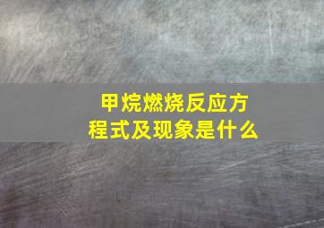 甲烷燃烧反应方程式及现象是什么