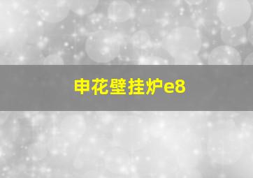 申花壁挂炉e8