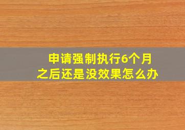 申请强制执行6个月之后还是没效果怎么办