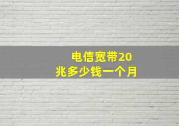 电信宽带20兆多少钱一个月