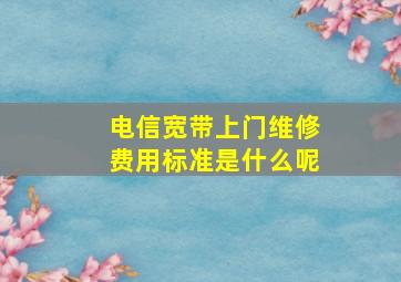 电信宽带上门维修费用标准是什么呢