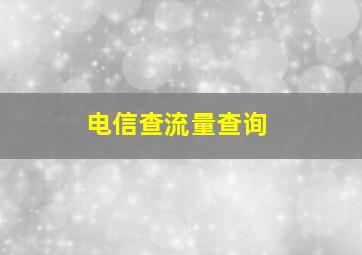 电信查流量查询