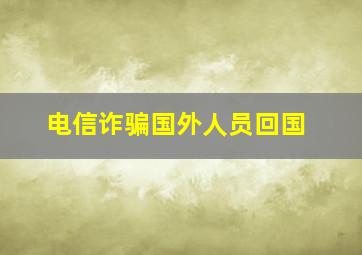 电信诈骗国外人员回国