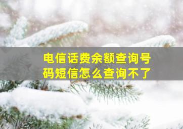 电信话费余额查询号码短信怎么查询不了