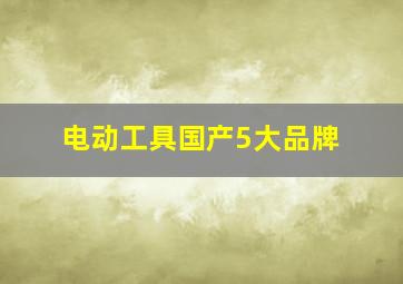 电动工具国产5大品牌