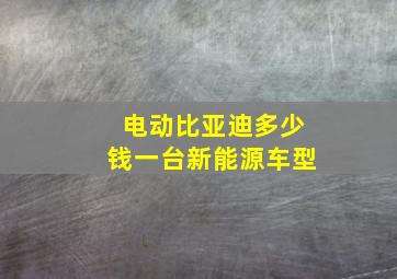 电动比亚迪多少钱一台新能源车型