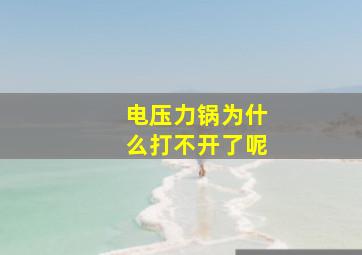 电压力锅为什么打不开了呢