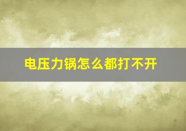 电压力锅怎么都打不开