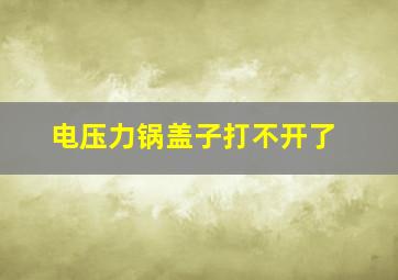 电压力锅盖子打不开了