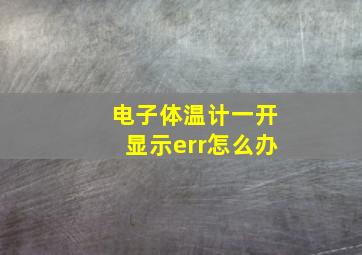 电子体温计一开显示err怎么办