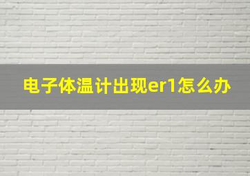 电子体温计出现er1怎么办