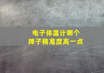 电子体温计哪个牌子精准度高一点