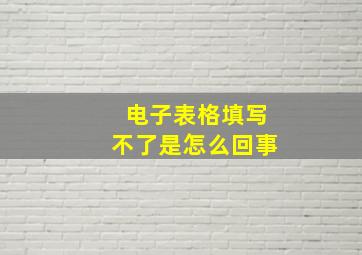 电子表格填写不了是怎么回事