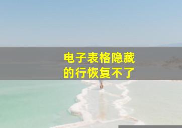 电子表格隐藏的行恢复不了