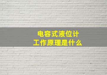 电容式液位计工作原理是什么