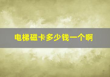 电梯磁卡多少钱一个啊