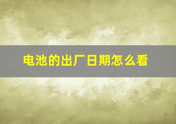 电池的出厂日期怎么看