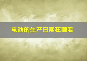 电池的生产日期在哪看