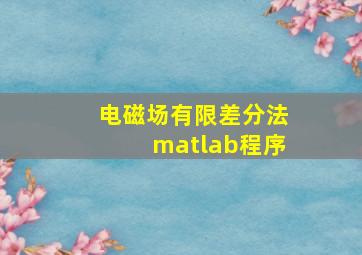 电磁场有限差分法matlab程序