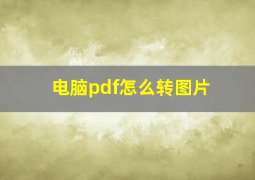 电脑pdf怎么转图片