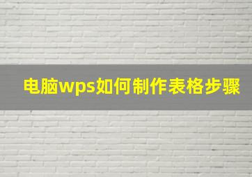 电脑wps如何制作表格步骤