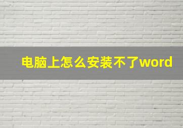 电脑上怎么安装不了word