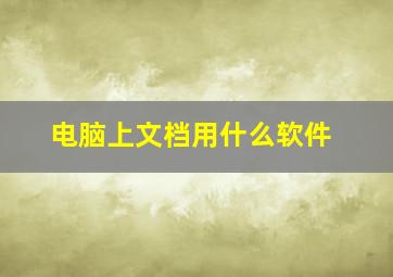 电脑上文档用什么软件