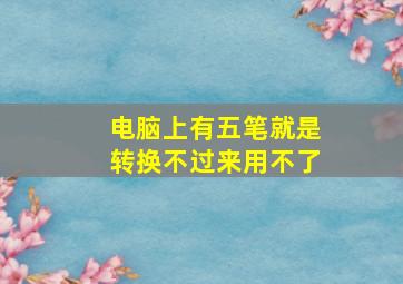 电脑上有五笔就是转换不过来用不了