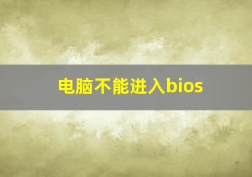 电脑不能进入bios