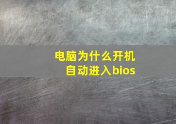 电脑为什么开机自动进入bios