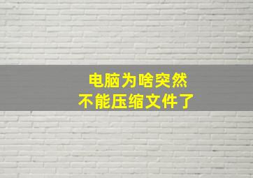 电脑为啥突然不能压缩文件了