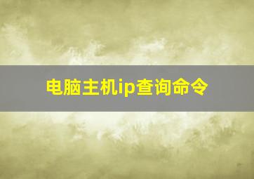 电脑主机ip查询命令