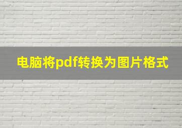 电脑将pdf转换为图片格式