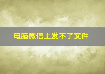 电脑微信上发不了文件