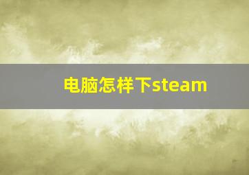 电脑怎样下steam