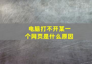 电脑打不开某一个网页是什么原因