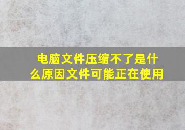 电脑文件压缩不了是什么原因文件可能正在使用