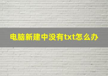 电脑新建中没有txt怎么办