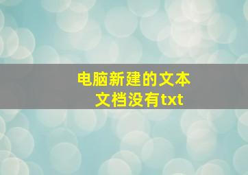 电脑新建的文本文档没有txt