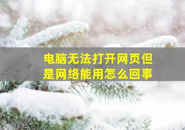 电脑无法打开网页但是网络能用怎么回事