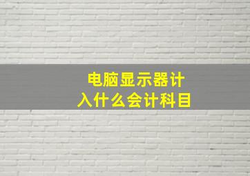 电脑显示器计入什么会计科目