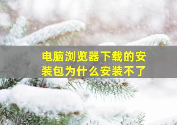 电脑浏览器下载的安装包为什么安装不了