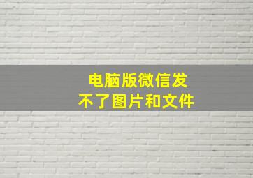 电脑版微信发不了图片和文件