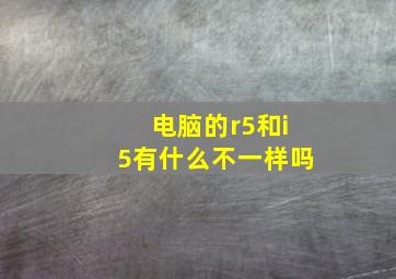 电脑的r5和i5有什么不一样吗