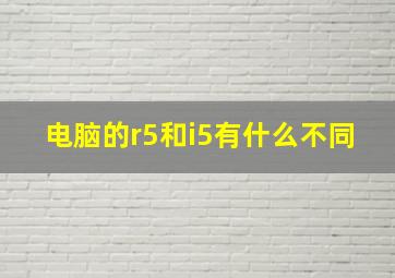 电脑的r5和i5有什么不同